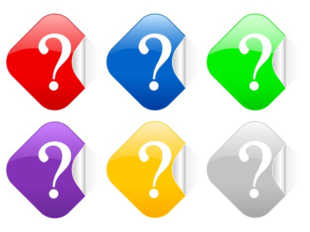 Question square stickers