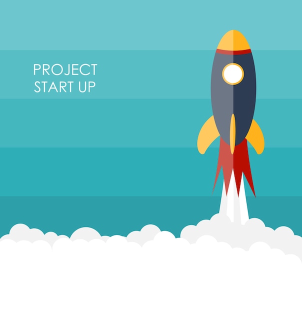 Quick Start Up Flat Concept Vector Illustration. EPS10
