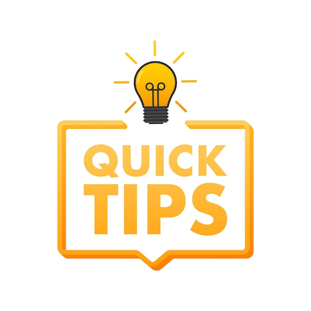 quick tips icon badge ready for use in web or print design vector stock illustration