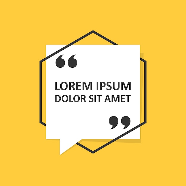quote frame blank template icon in flat style empty speech bubble vector illustration on isolated background textbox sign business concept