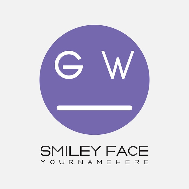 QW initial monogram for Smiley face logo with circle style design