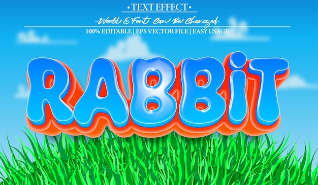 Rabbit Vector Text Effect Editable Alphabet