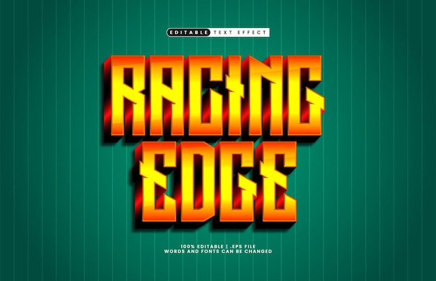 racing edge editable text effect with a race and speed text effect