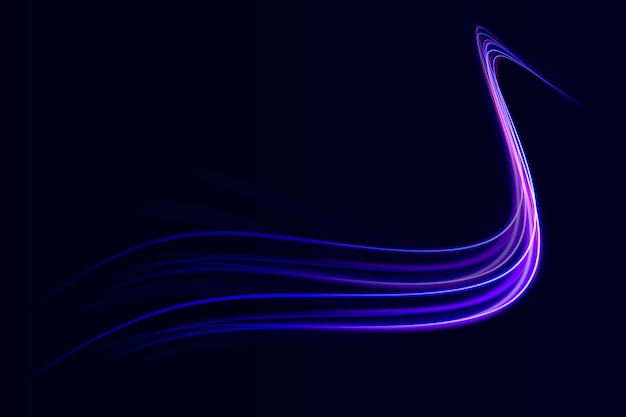Radial color spirals Acceleration speed motion on night road Bright sparkling background Lines in the shape of a comet against a dark background