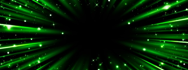 Radial speed rays light neon flow zoom in motion effect green glow speed lines
