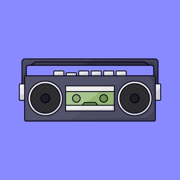 radio cassette player icon vector cassette player illustration vector fm radio player icon