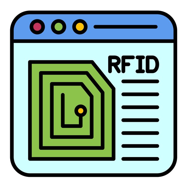 Radio Frequency Identification Flat Illustration