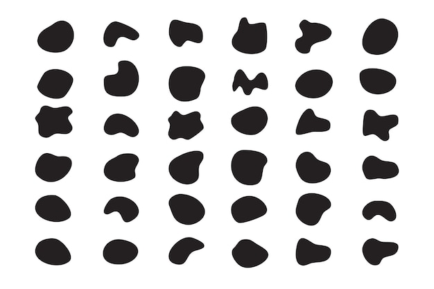 random blob organic pattern spot shape amorphous ink blob geometric round pattern vector