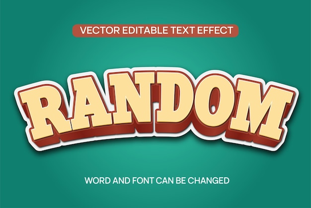 Random Text Effect Vector 3D