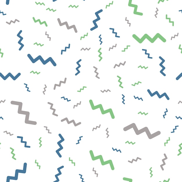 Random zigzag pattern in 80s, 90s retro style. Abstract geometric background