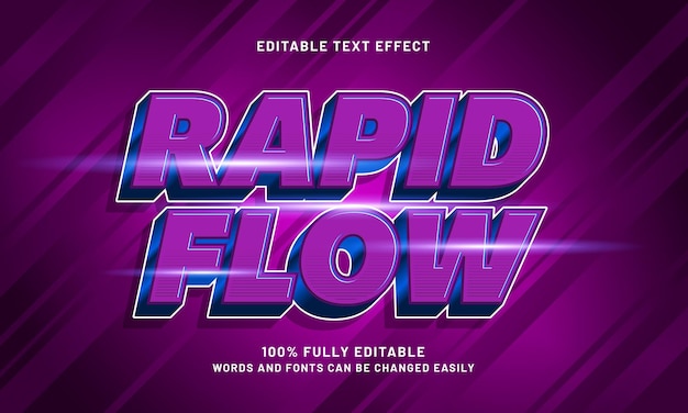 rapid flow editable text effects with a speed and fast theme