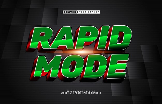 rapid mode editable text effect with a race and speed text effect