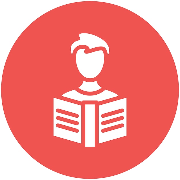 Reader Male vector icon illustration of Literature iconset