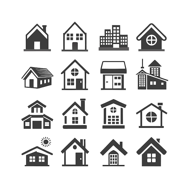 real estate and home icon set collection vector for ui documents websites and mobile applications