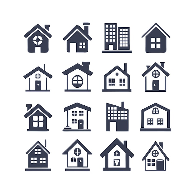 real estate and home icon set collection vector for ui documents websites and mobile applications