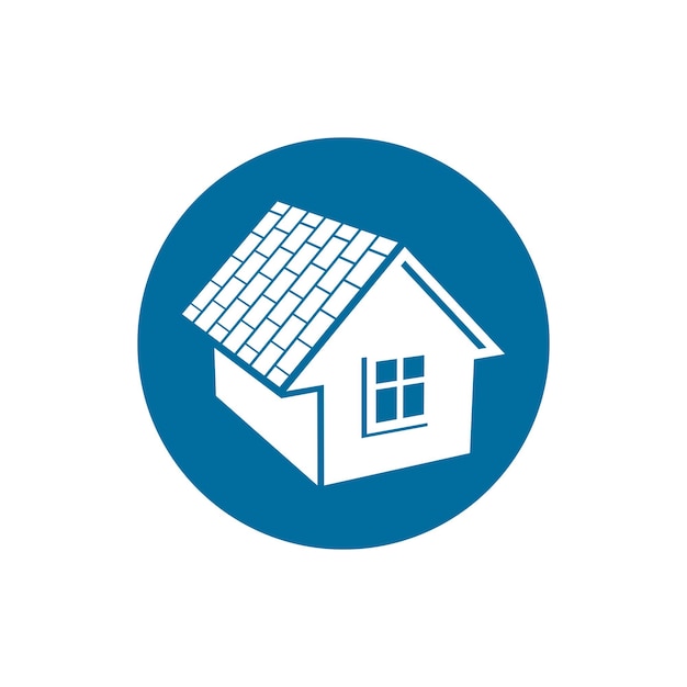 Real estate icon, vector abstract house. Property developer symbol, conceptual sign, best for use in advertising