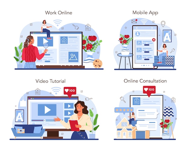 Real estate industry online service or platform set real estate agent