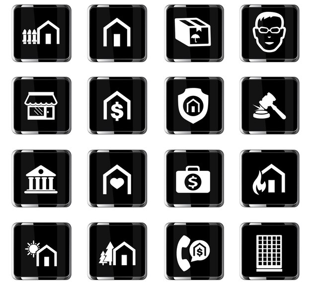 Real estate vector icons for user interface design