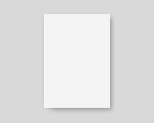 Realistic book cover . Book cover template  on gray background.   isolated. Template . Realistic  illustration.