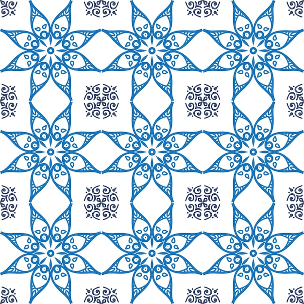 Realistic ceramic floor tiles vintage vector pattern