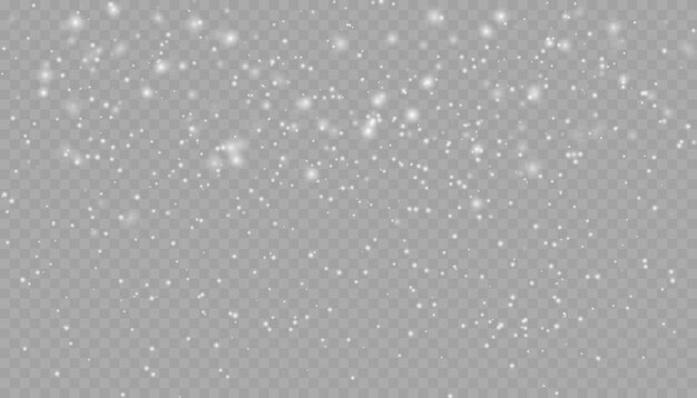 realistic falling snow with snowflakes and clouds vector heavy snowfall snowflakes in different