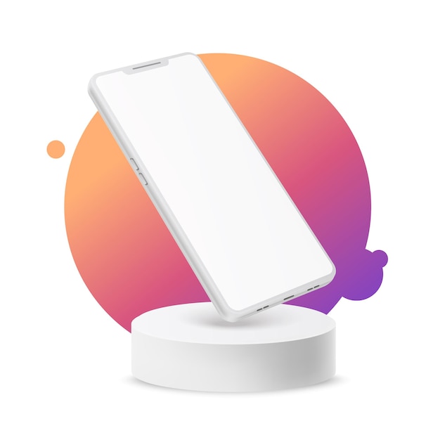 Realistic frameless smartphone with touch screen