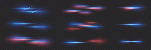 Realistic light reflections neon illumination of red and blue light