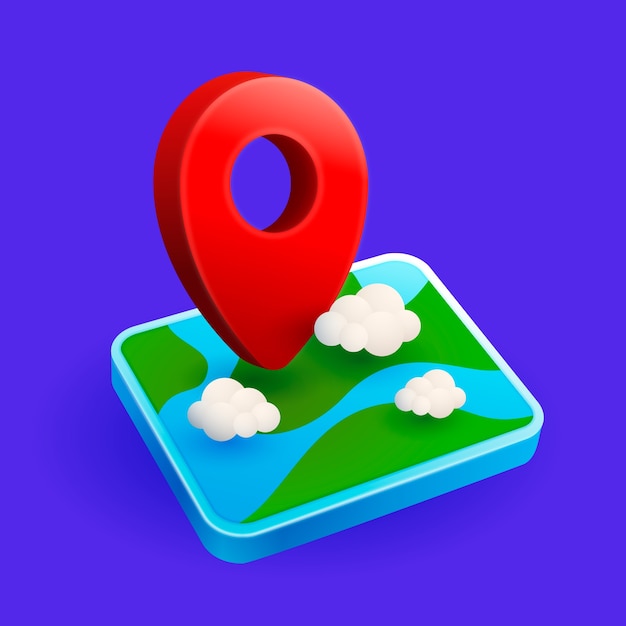 Realistic location map illustration