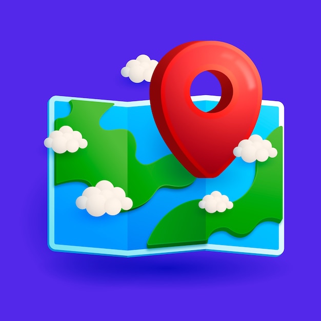 Realistic location map illustration