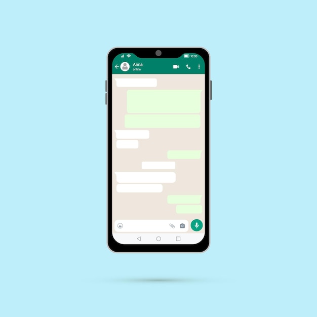 realistic mobile phone mockup with mobile phone chat smartphone display