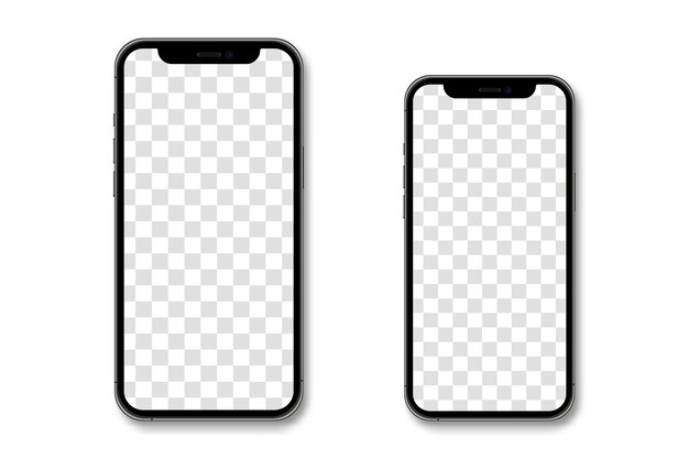 realistic models smartphone 3d mobile phone with shadow smartphone mockup collection device front view vector illustration