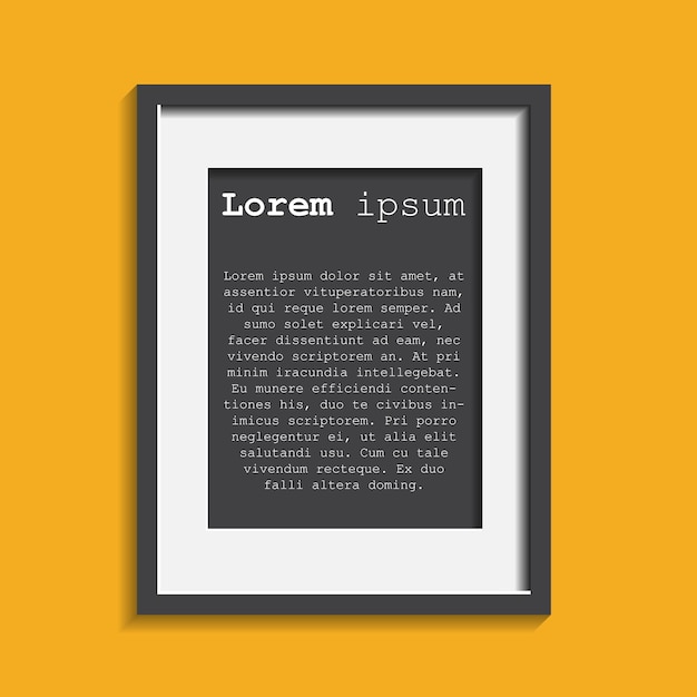 Realistic photo frame isolated on yellow background Pictures frame vector illustration