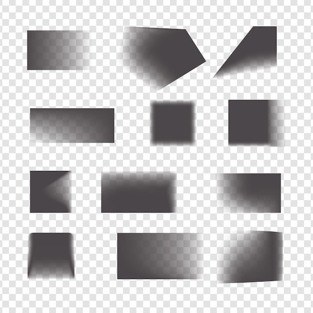 realistic square and rectangle shadow collection