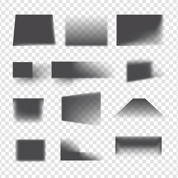 realistic square and rectangle shadow collection