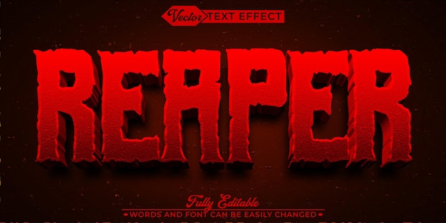 Reaper Red Vector Editable Text Effect Template