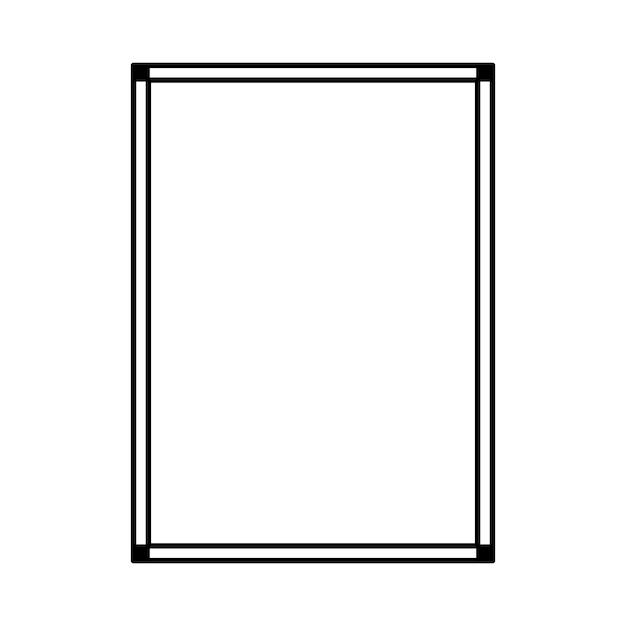 rectangle frame shape icon decorative vintage border doodle element for simple banner design