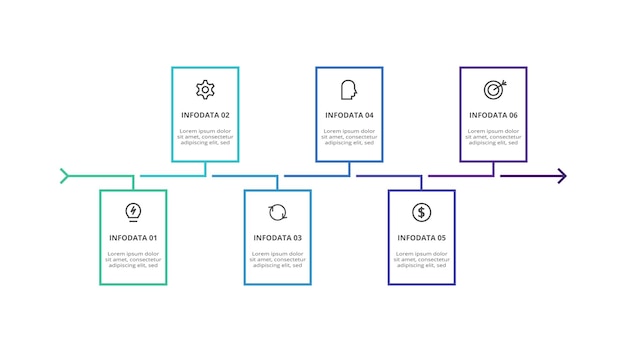 Rectangles infographic with 6 steps options parts or processes Business data visualization