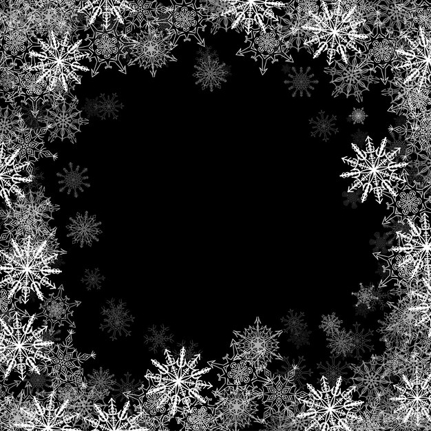 Rectangular frame with small snowflakes
