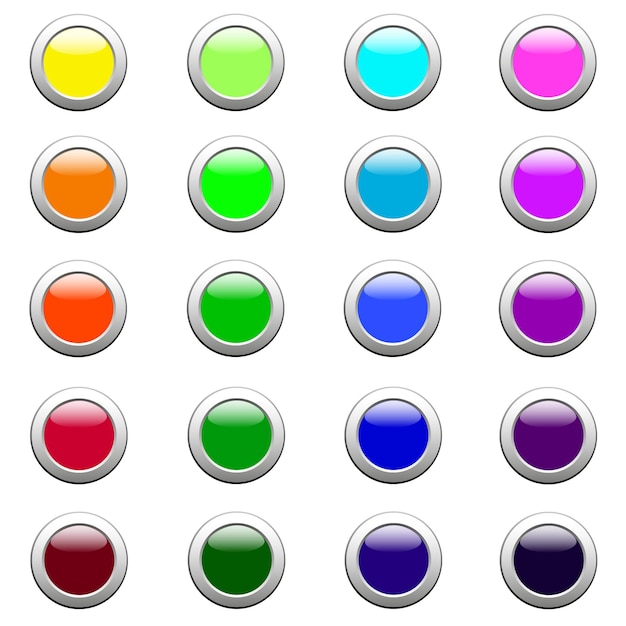 Rectangular Web Buttons ,various colours vector illustration