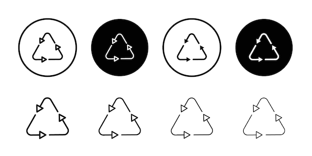 Recycle icon Outline thin set pack series