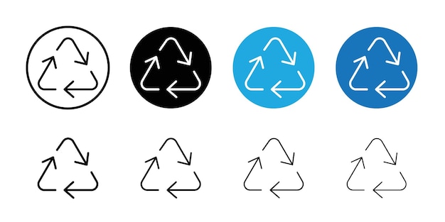 Recycling icon Simple outline vector logo