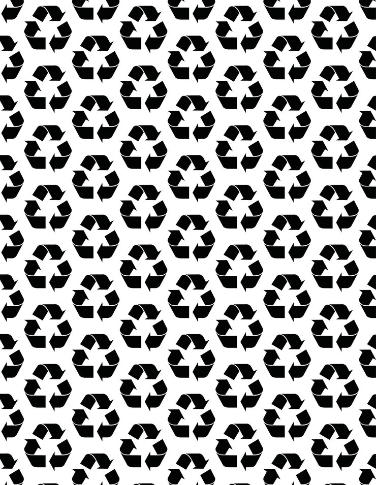 Vektori recycling symbols seamless pattern vector isolated background