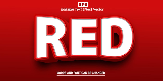 Red 3d Editable Text Effect Vector With Background