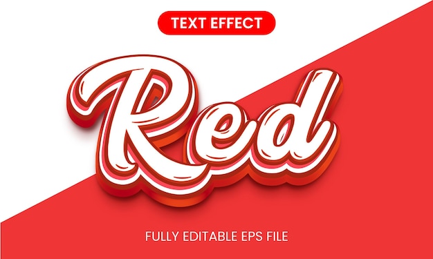 Red 3d editable text effect