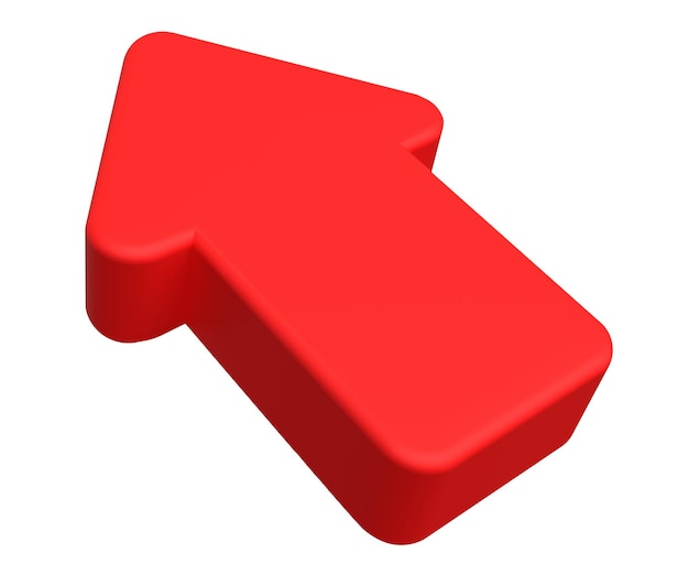 red 3d mouse pointer vector arrow isolated