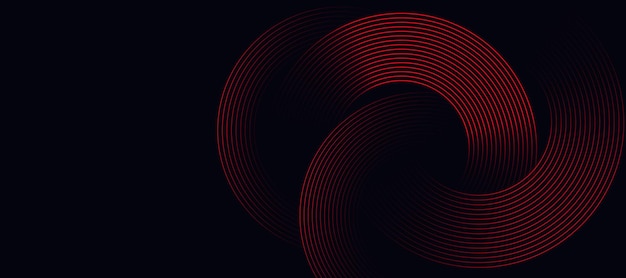 Red abstract background with spiral circle line