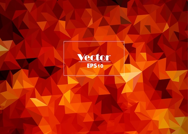 Red abstract vector image stylized from triangles