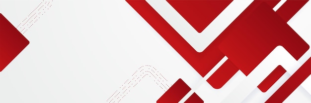 Red abstract wide banner background vector modern corporate concept