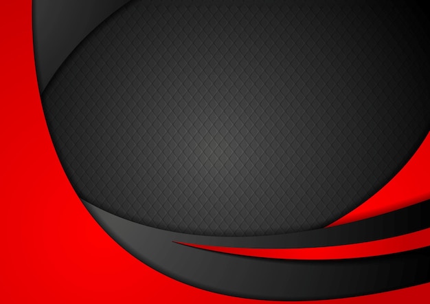 Red and black abstract corporate waves