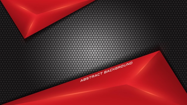 Red and Metallic Abstract Background with Dark Wire Mesh Material Texture